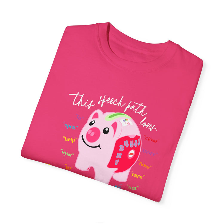 piggy bank speech path loves comfort colors tee