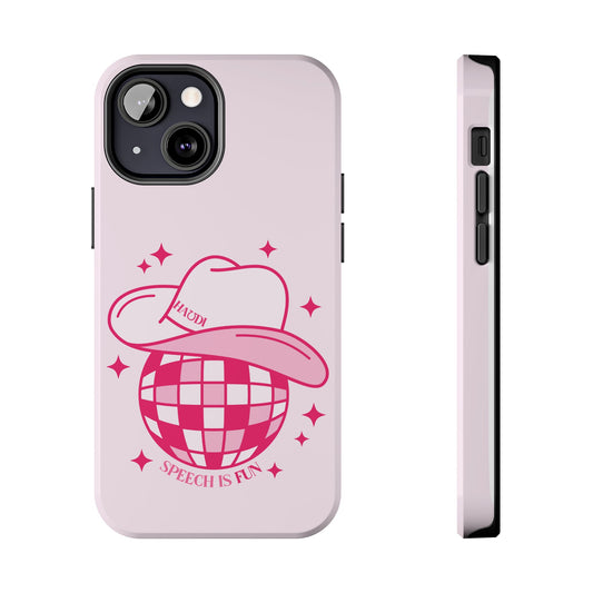 cowboy disco speech is fun iPhone case