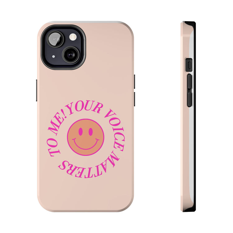 your voice matters smiley iPhone case