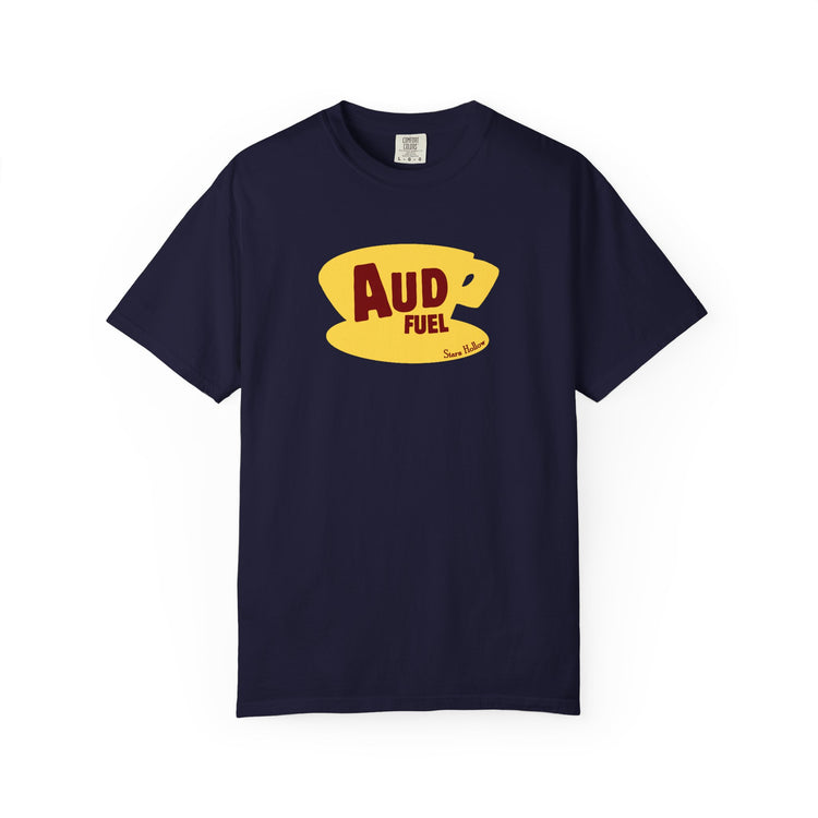 aud fuel yellow coffee cup comfort colors tee