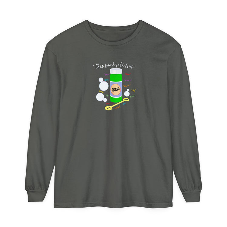 bubbles path loves comfort colors long sleeve tee