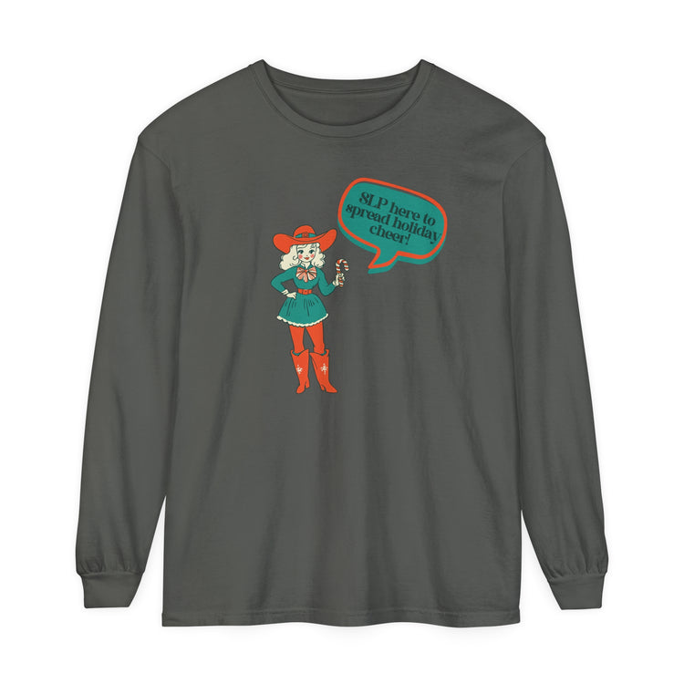 cowgirl elf slp comfort colors long sleeve tee