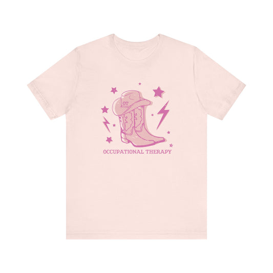 OT cowboy boots short sleeve tee