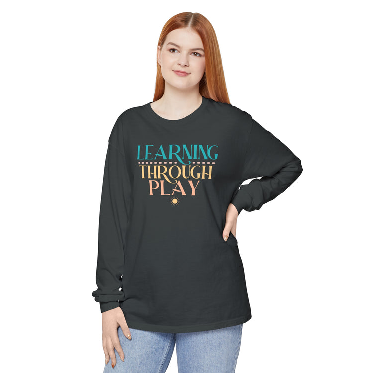 learning through play color comfort colors long sleeve tee