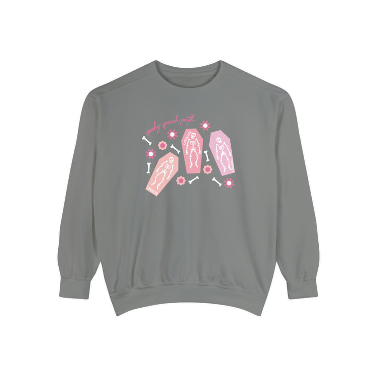 spooky speech skeleton bones comfort colors crewneck