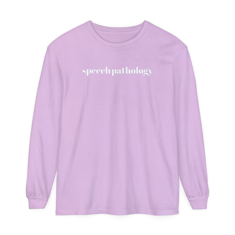 simple speech pathology comfort colors long sleeve tee