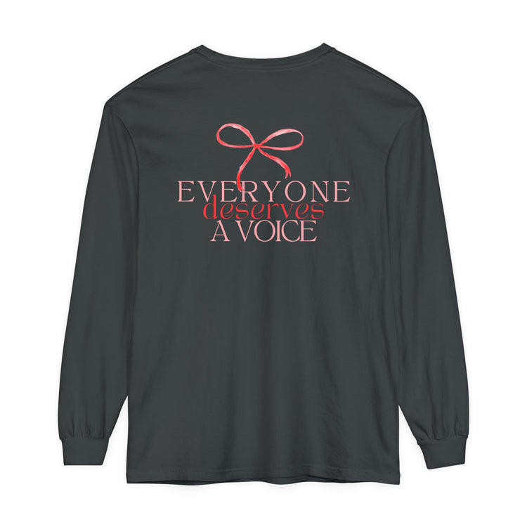 red bow speech path comfort colors long sleeve tee