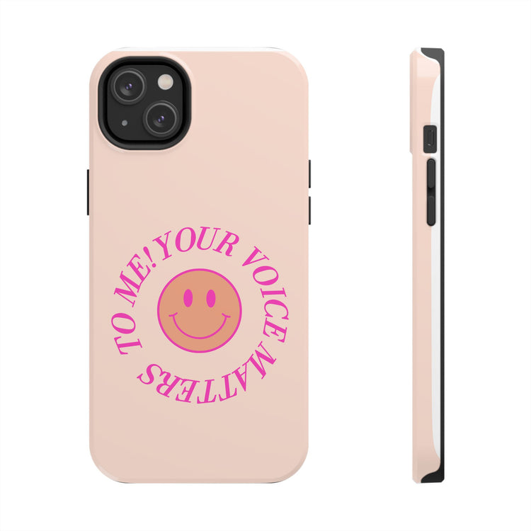 your voice matters smiley iPhone case