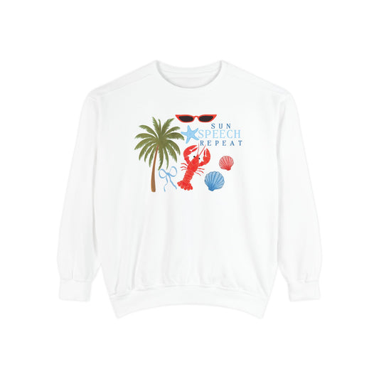 sun speech repeat comfort colors crewneck