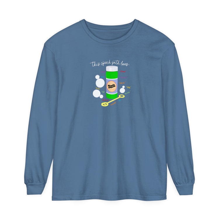 bubbles path loves comfort colors long sleeve tee