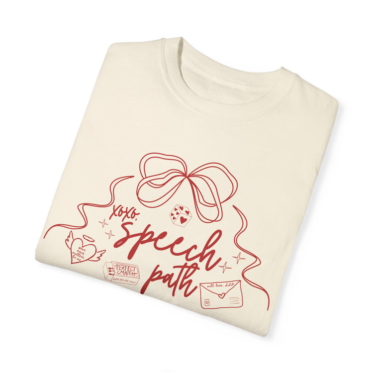 SLP valentine bow comfort colors tee