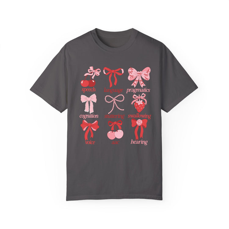 SLP scope pink/red bows comfort colors tee