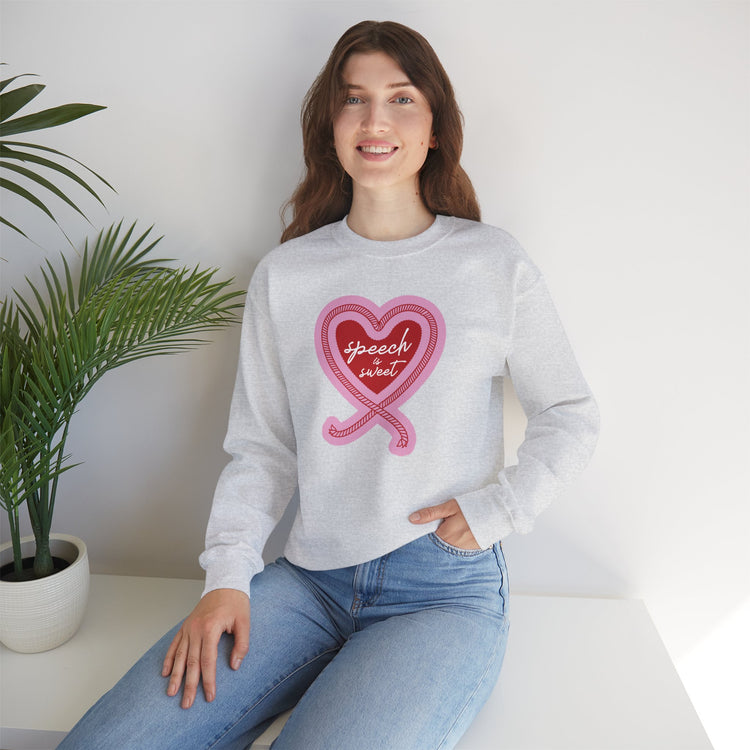 speech is sweet rope heart crewneck