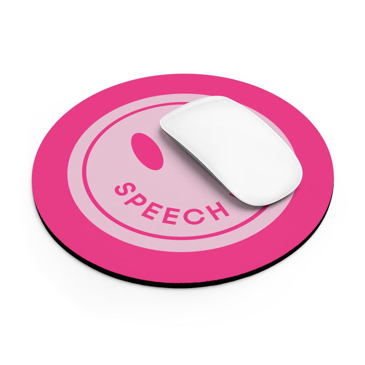 speech path smiley mouth pink mouse pad
