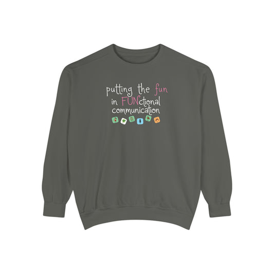 fun in functional communication comfort colors crewneck