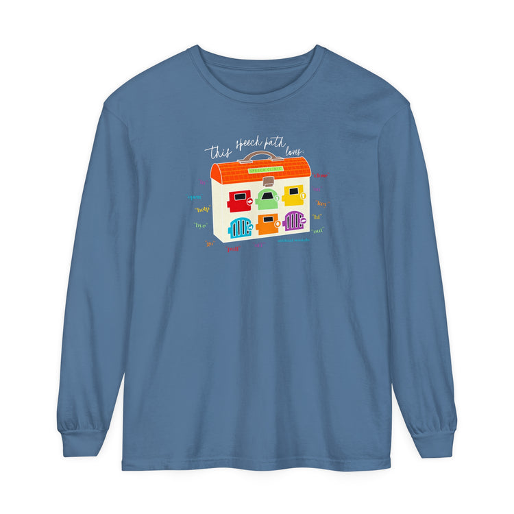 speech clinic speech path loves comfort colors long sleeve tee