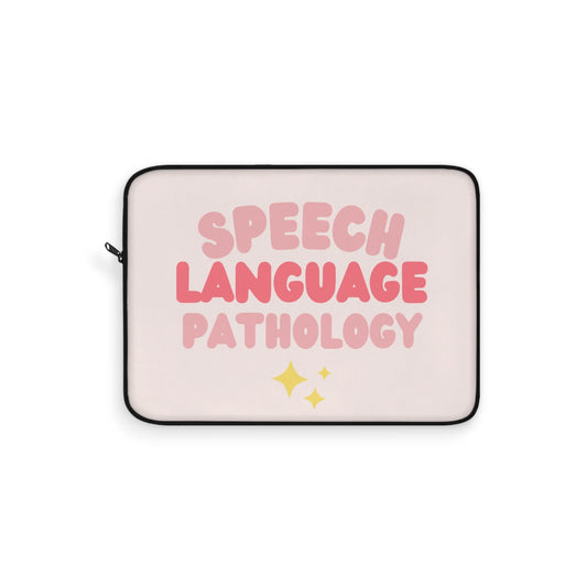 pink block speech language pathology laptop sleeve 12 inch (sample sale)