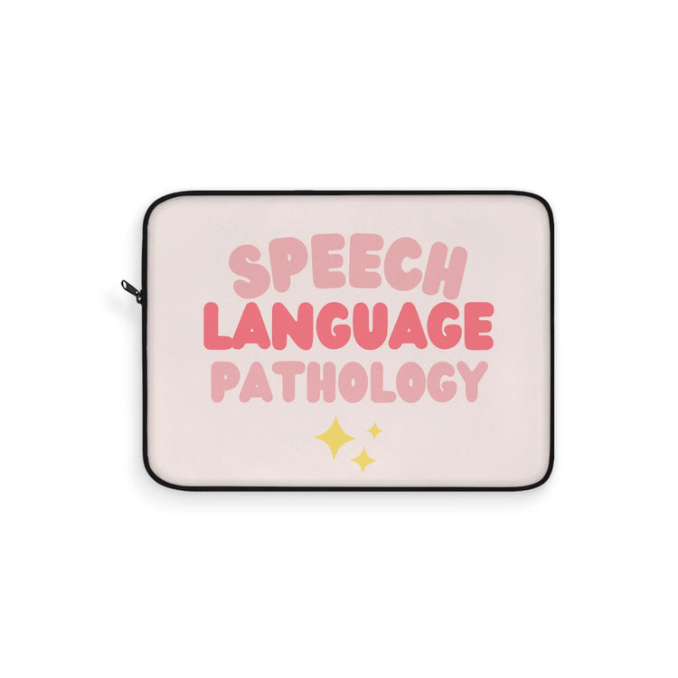 pink block speech language pathology laptop sleeve 12 inch (sample sale)