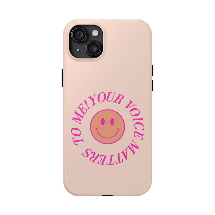 your voice matters smiley iPhone case