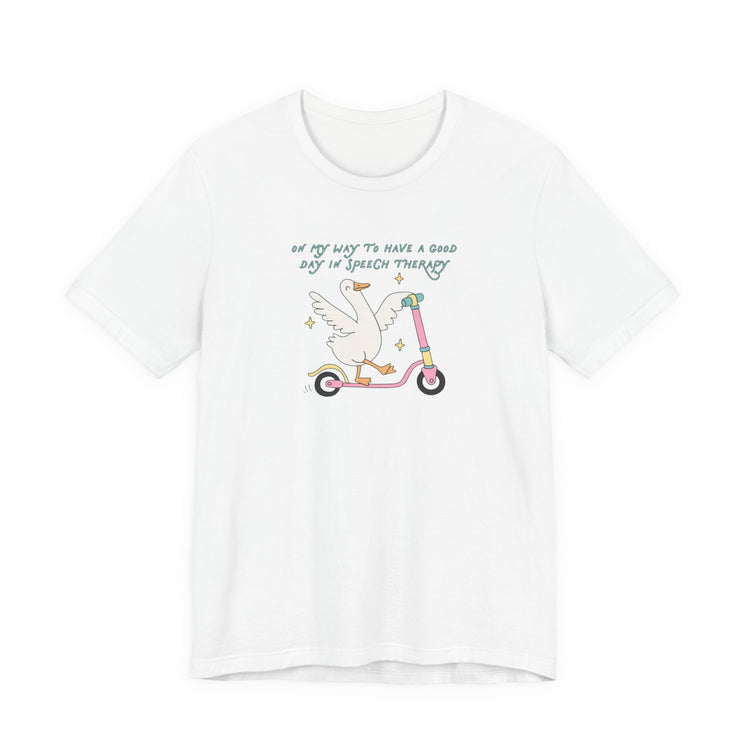 on my way to speech goose short sleeve tee