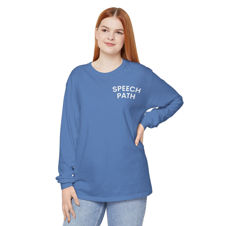 speech path arch comfort colors long sleeve tee