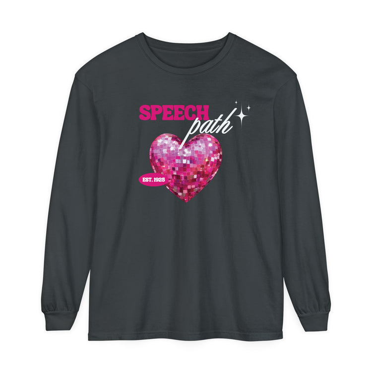 speech path disco heart long sleeve tee