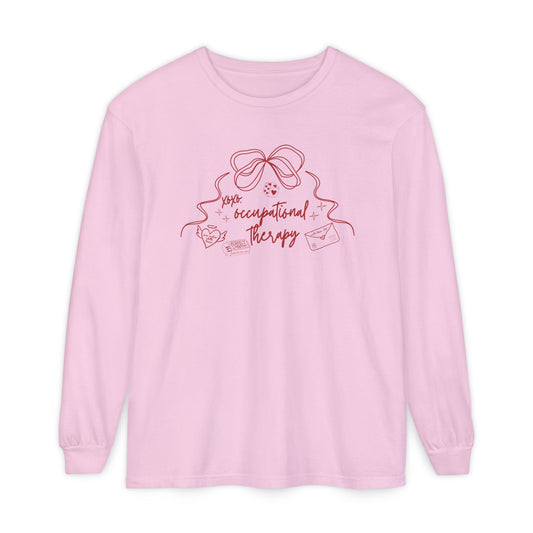 xoxo OT bow comfort colors long sleeve tee