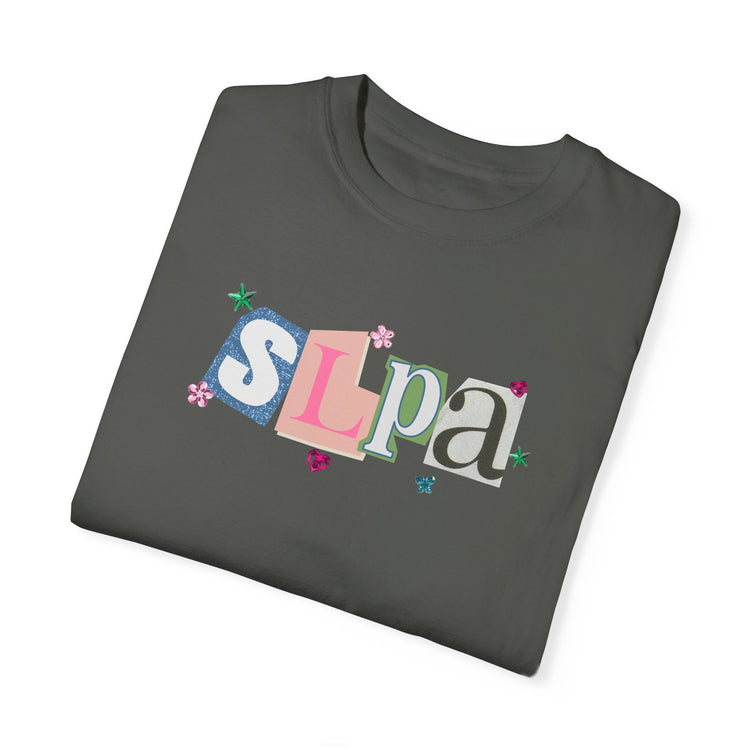 SLPA newspaper gem comfort colors tee