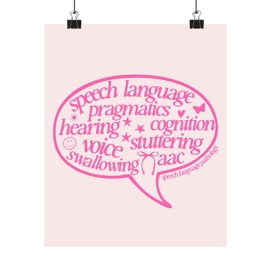 speech scope pink bubble wall poster