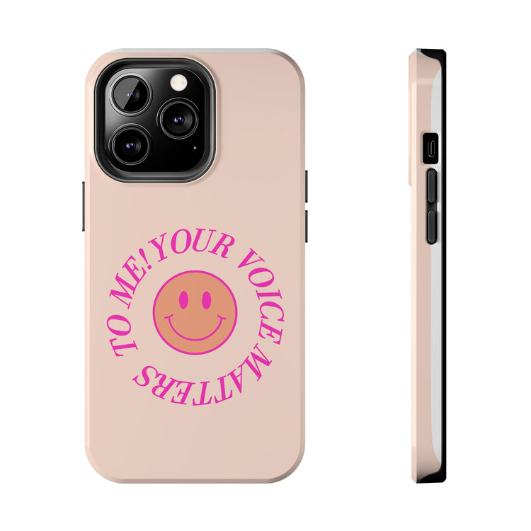 your voice matters smiley iPhone case