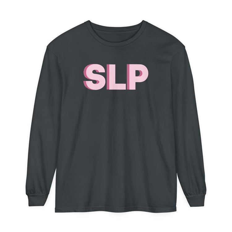 SLP block pink comfort colors long sleeve tee