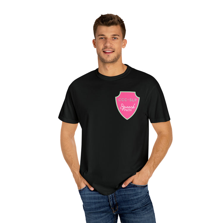 speech path ccc badge comfort colors tee