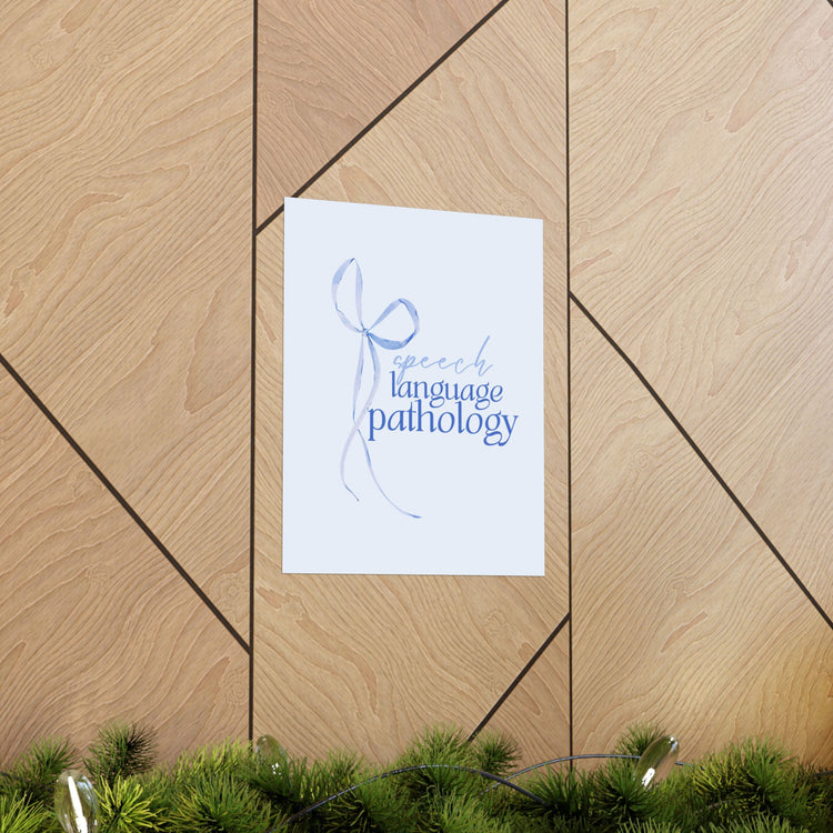 blue bow speech language pathology wall poster