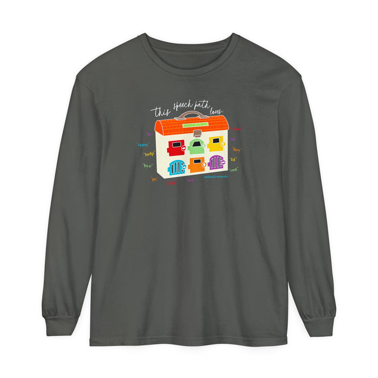 speech clinic speech path loves comfort colors long sleeve tee