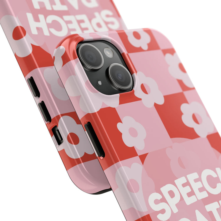 speech path red retro flower iPhone case