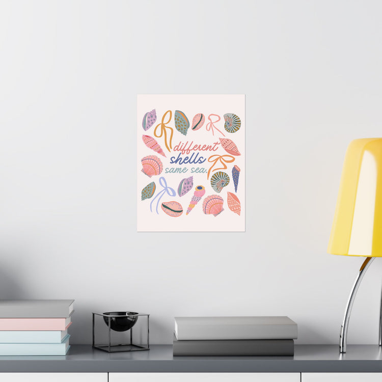 different shells, same sea wall poster