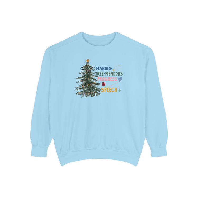 making tree-mendous progress in speech comfort colors crewneck