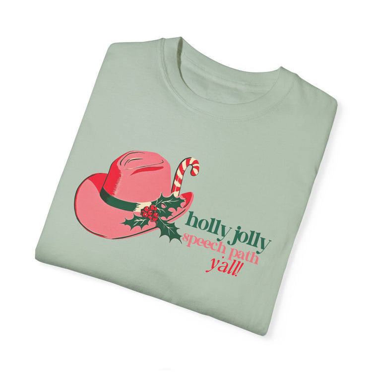 holly jolly speech path yall scope comfort colors tee