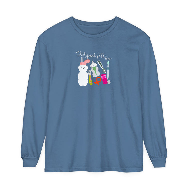 feeding speech path loves comfort colors long sleeve tee