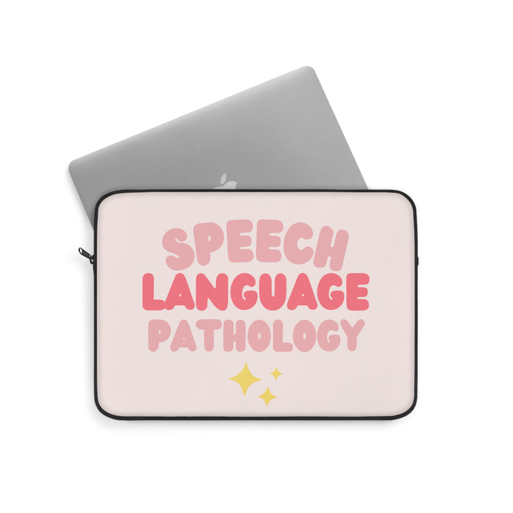 pink block speech language pathology laptop sleeve