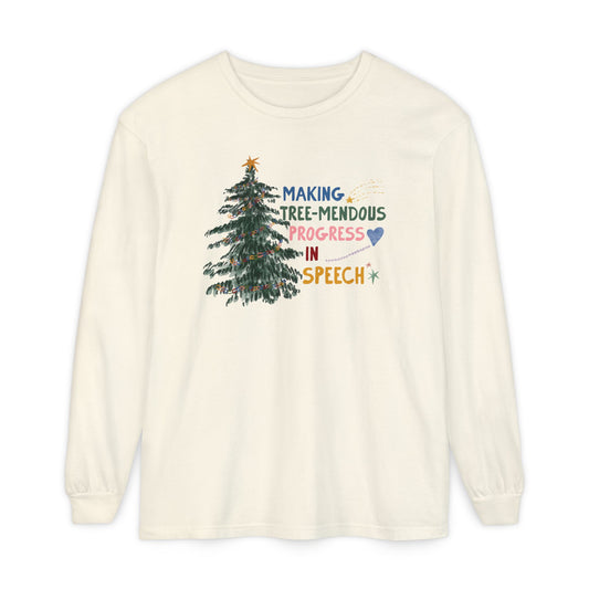 making tree-mendous progress in speech long sleeve tee