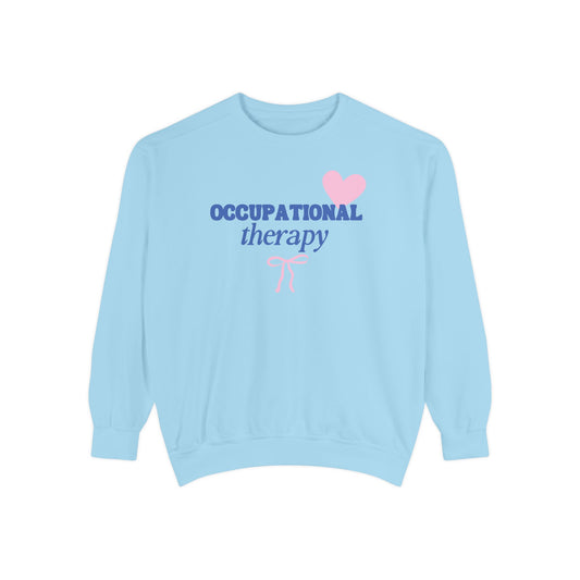 OT heart + bow comfort colors crewneck