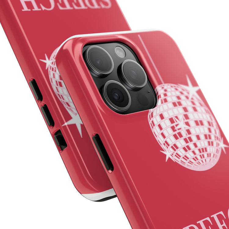 speech path disco ball red iPhone case