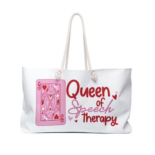 queen of speech therapy weekender tote