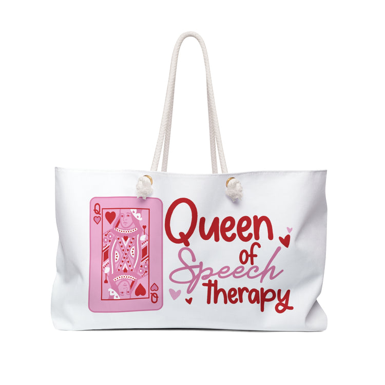 queen of speech therapy weekender tote