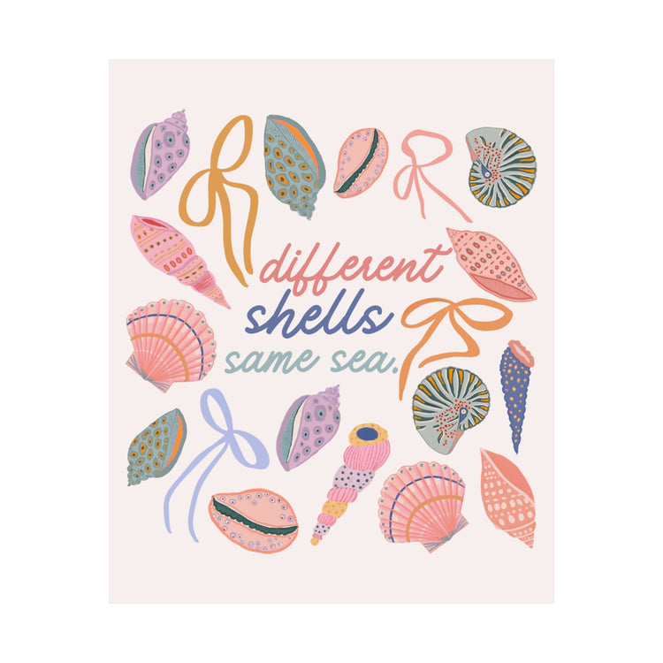 different shells, same sea wall poster