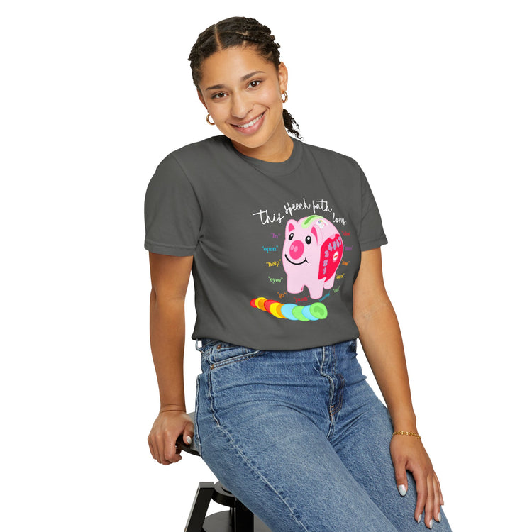 piggy bank speech path loves comfort colors tee