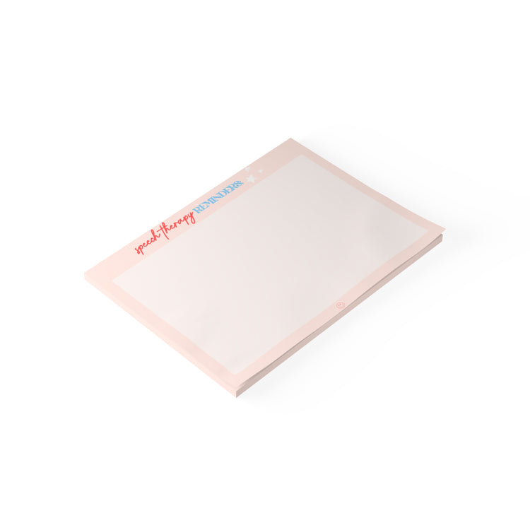 pink speech therapy reminders 8inx6in Post-it® Note Pads