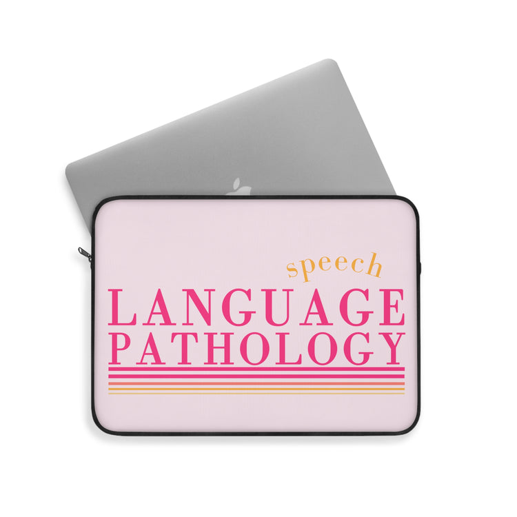 speech pathology pink lines laptop sleeve