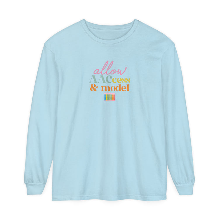 allow AACcess and model comfort colors long sleeve tee